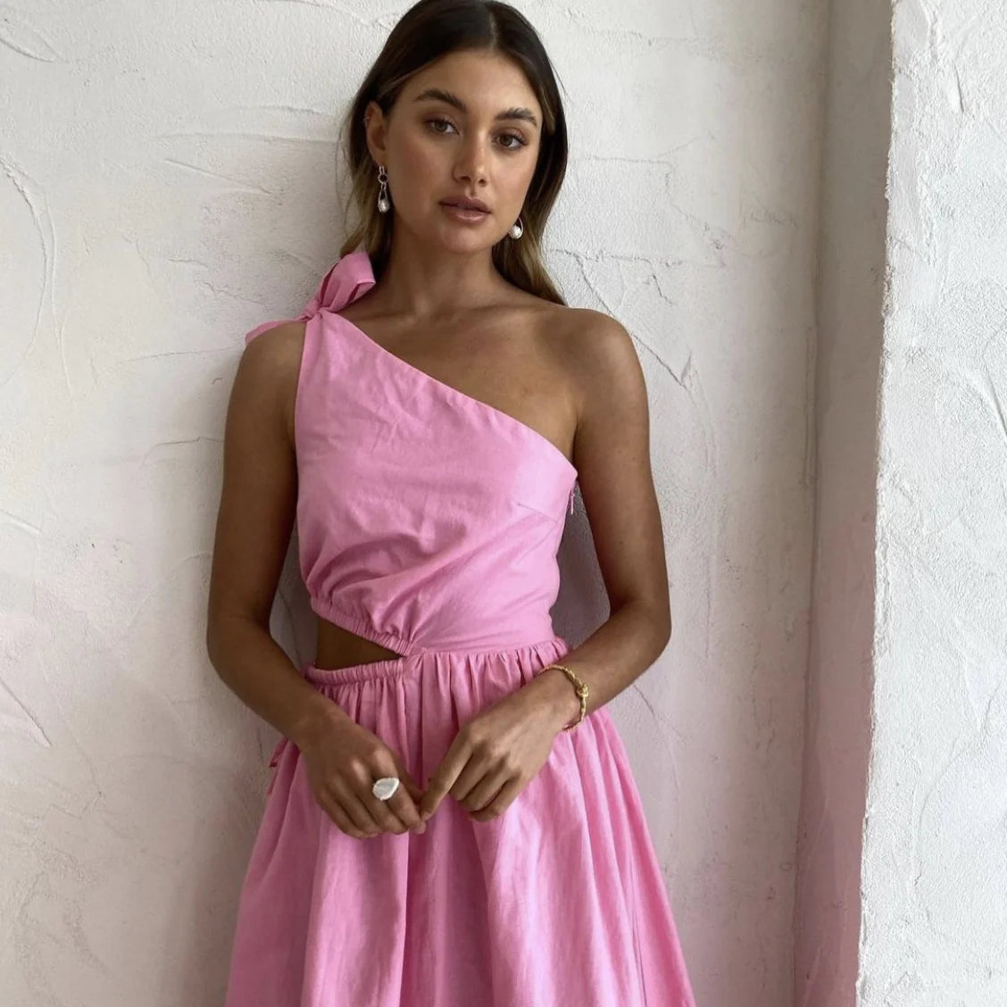 By Nicola Gabriella One-Shoulder Dress - Pink