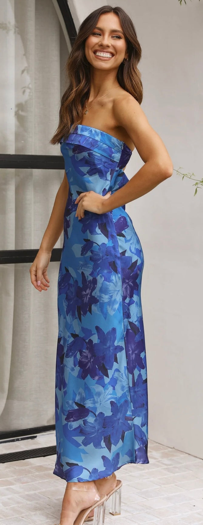 Miya Maxi Dress Blue - Billy J Boutique