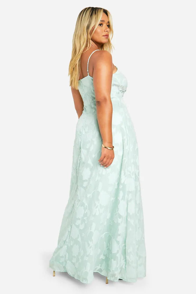 Floral Jacquard Maxi Dress