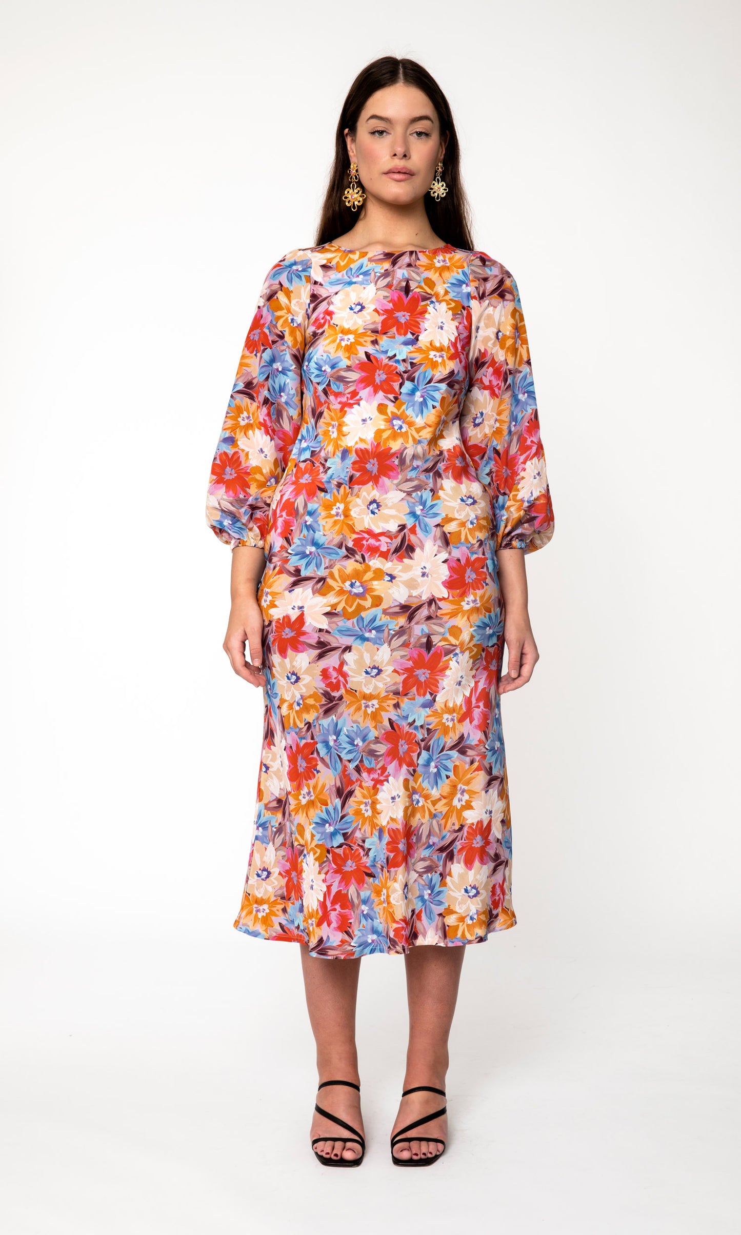Lucy Silk Bias Dress - Ruby