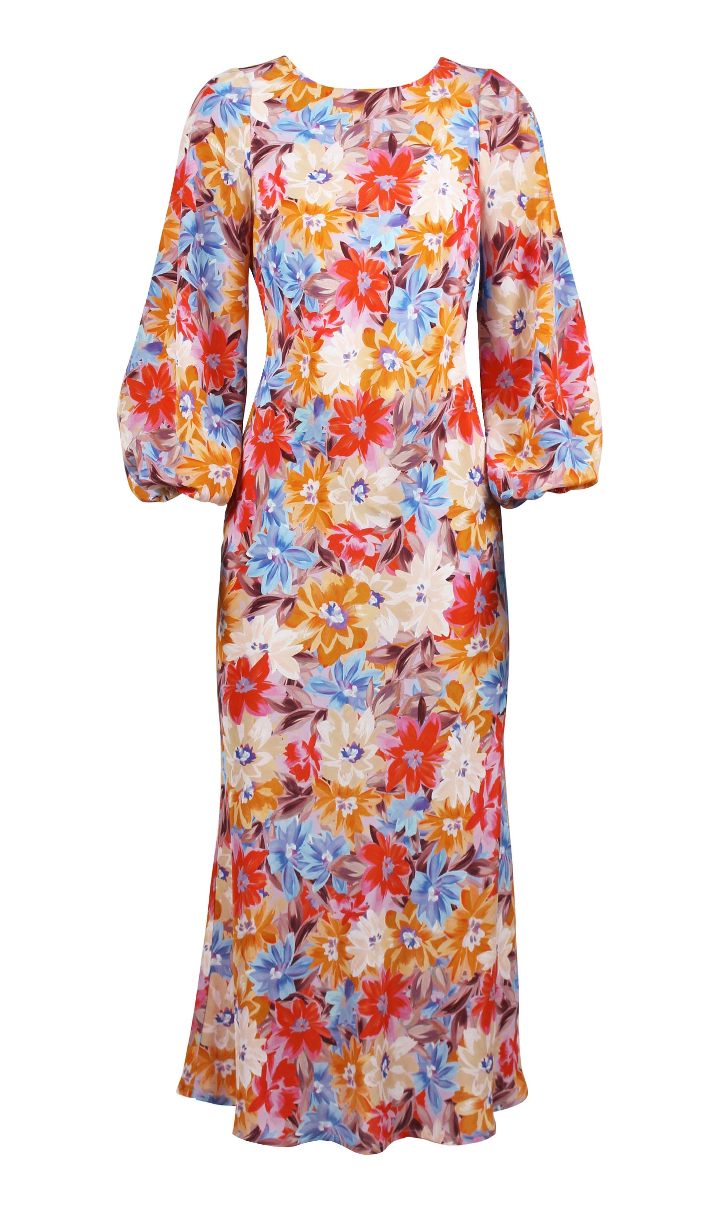 Lucy Silk Bias Dress - Ruby