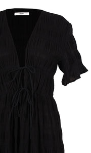 Mirella V Neck Midi in Black - Ruby