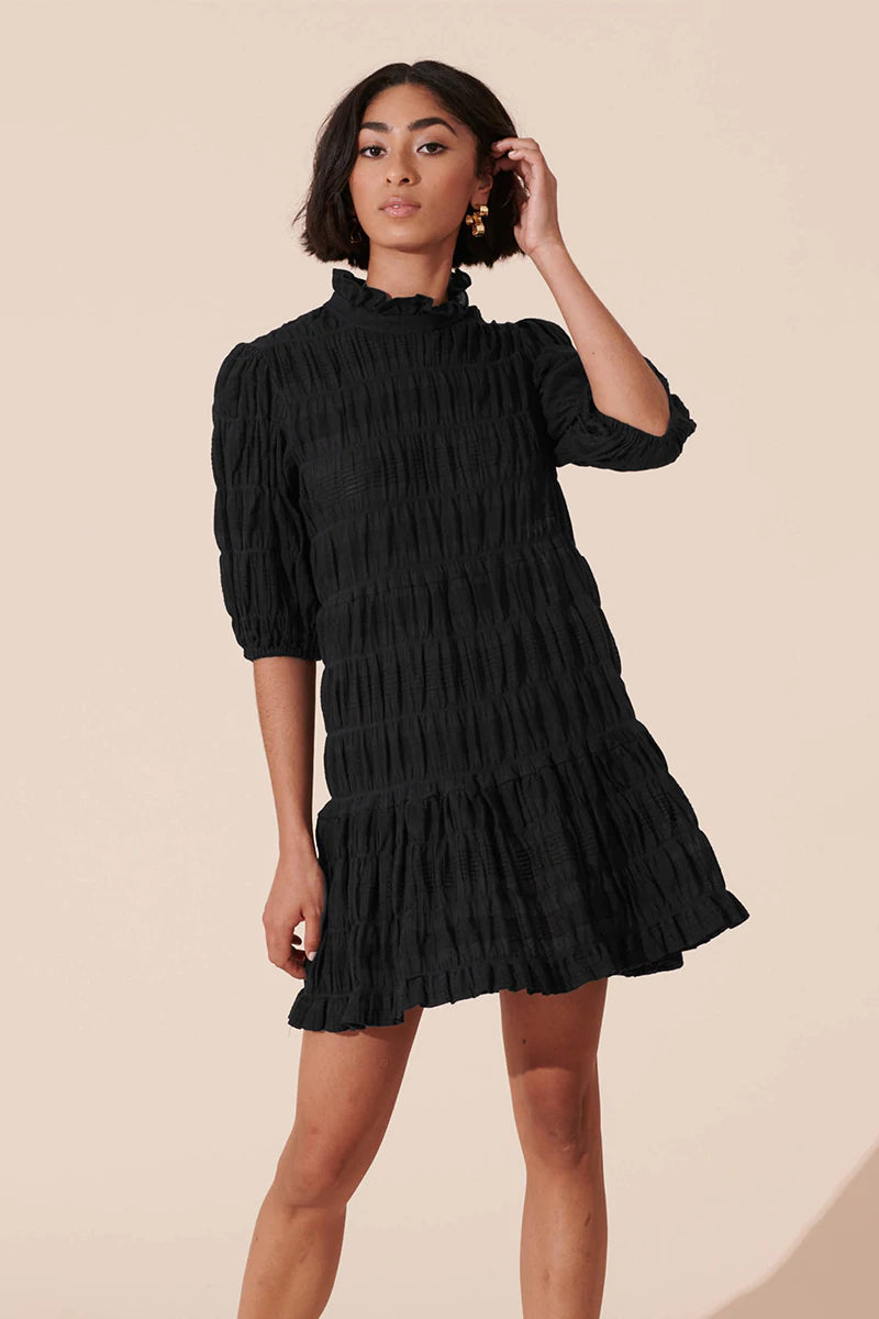 Mirella Puff Sleeve Mini Dress - Ruby